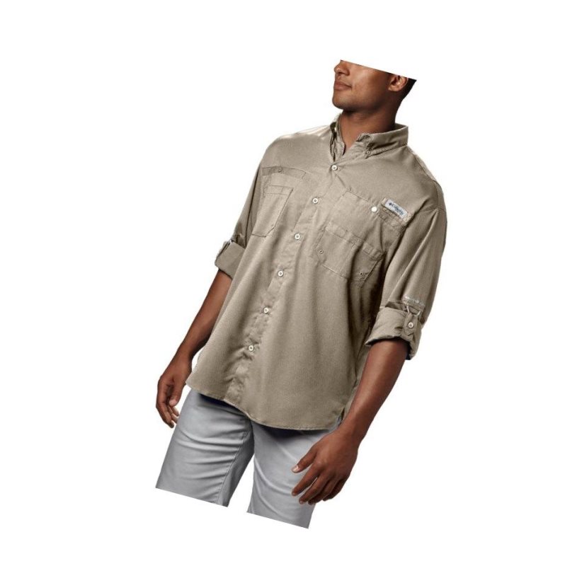 Koszule Columbia PFG Tamiami II Long Sleeve Męskie Khaki | 38FPKLUCM