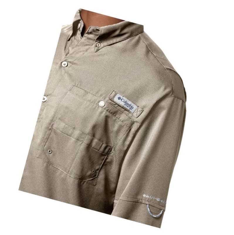 Koszule Columbia PFG Tamiami II Long Sleeve Męskie Khaki | 38FPKLUCM