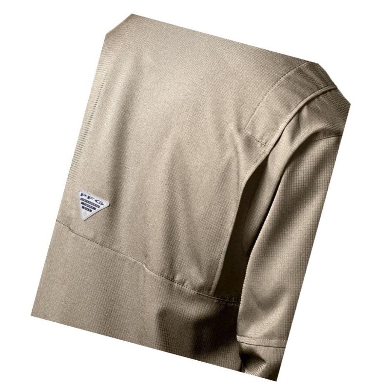 Koszule Columbia PFG Tamiami II Long Sleeve Męskie Khaki | 38FPKLUCM