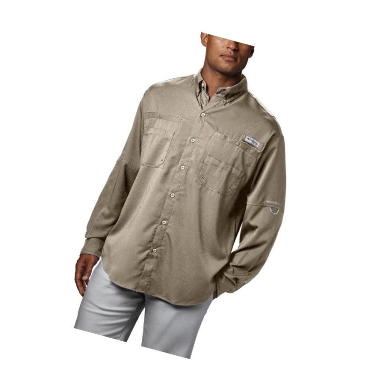 Koszule Columbia PFG Tamiami II Long Sleeve Męskie Khaki | 38FPKLUCM