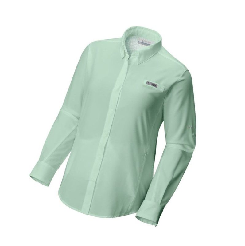 Koszule Columbia PFG Tamiami II Long Sleeve Plus Size Damskie Głęboka Mięta | 21SBMZLYU