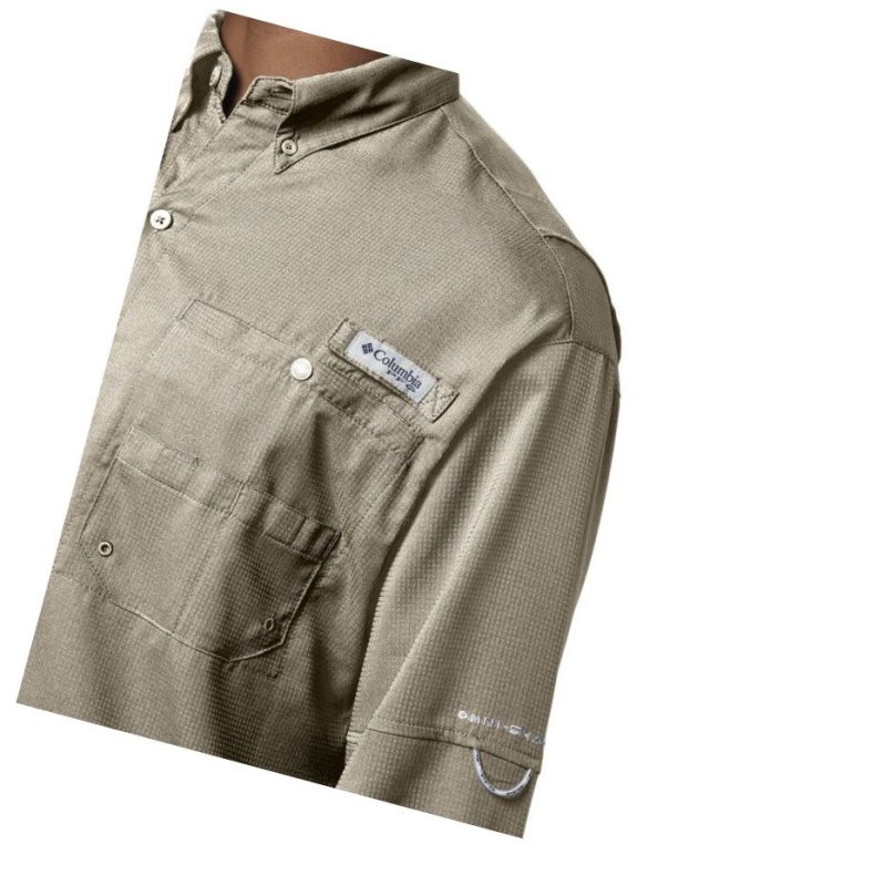 Koszule Columbia PFG Tamiami II Long Sleeve Tall Męskie Khaki | 09CGOUSWP