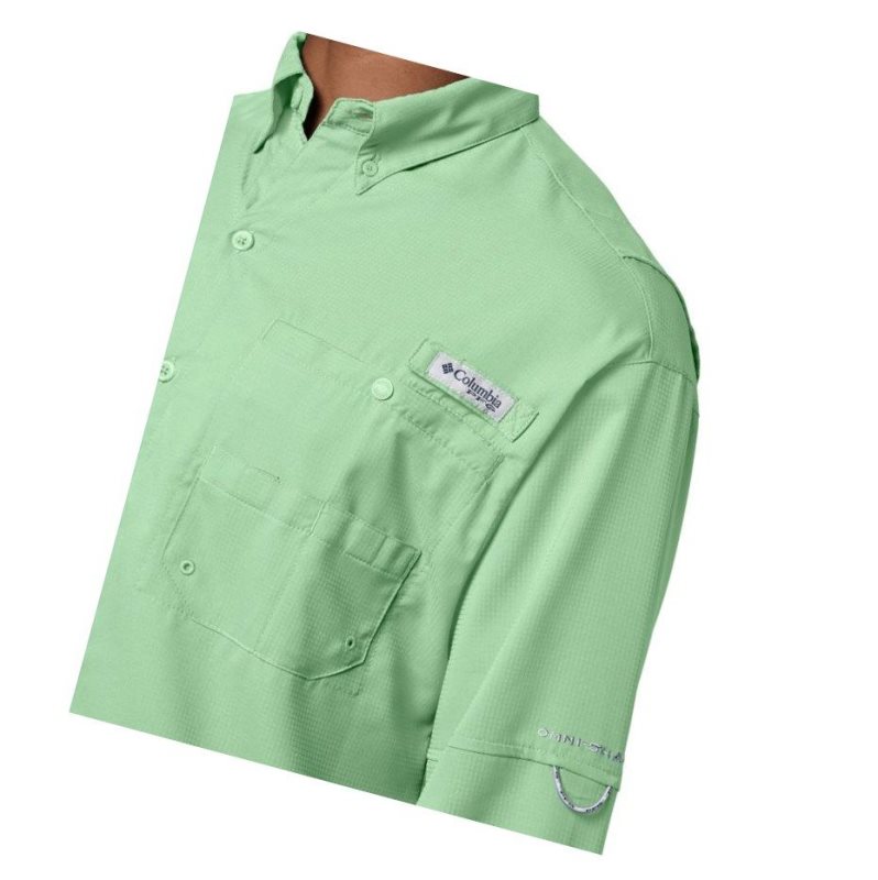 Koszule Columbia PFG Tamiami II Long Sleeve Męskie Zielone | 01MODKLJZ