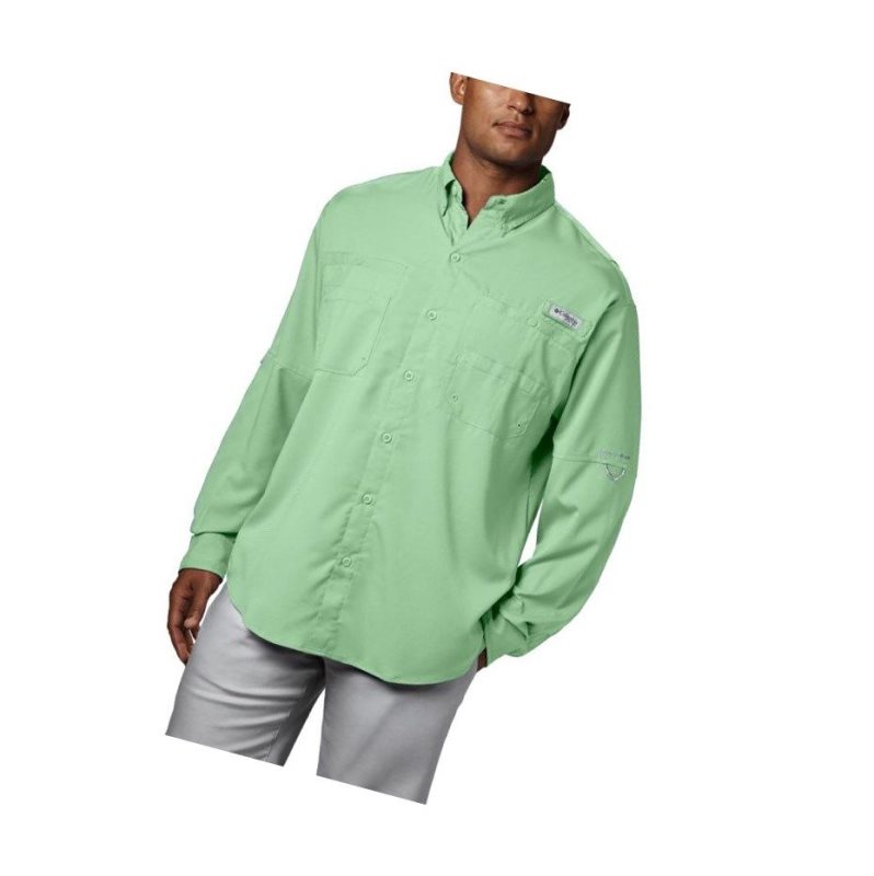 Koszule Columbia PFG Tamiami II Long Sleeve Męskie Zielone | 01MODKLJZ