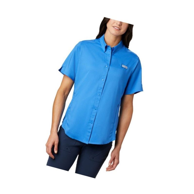 Koszule Columbia PFG Tamiami II Short Sleeve Damskie Niebieskie | 70HETALJP