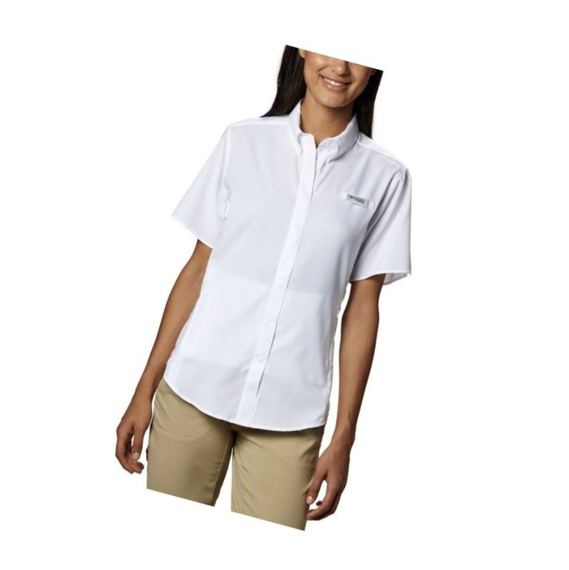 Koszule Columbia PFG Tamiami II Short Sleeve Damskie Białe | 65HGTEYZP