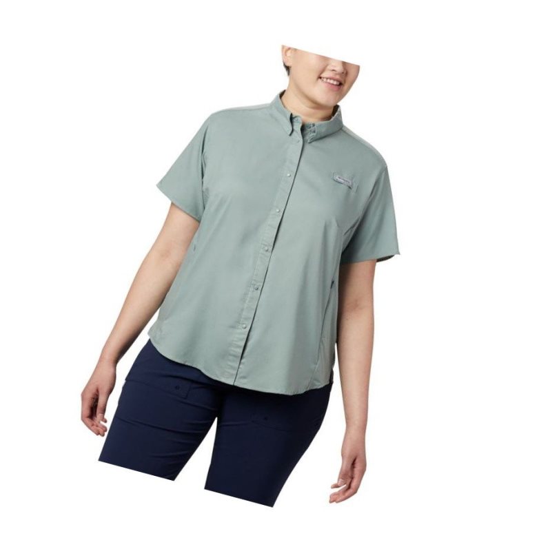 Koszule Columbia PFG Tamiami II Short Sleeve Plus Size Damskie Głęboka Zielone | 58QMVWNTB