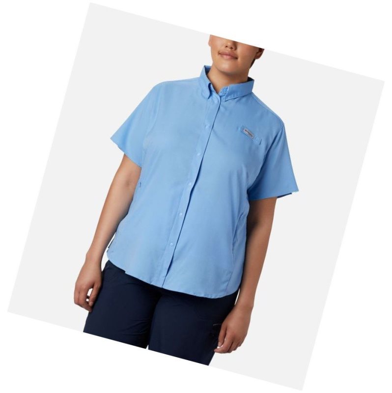 Koszule Columbia PFG Tamiami II Short Sleeve Plus Size Damskie Białe | 45KYFALQS