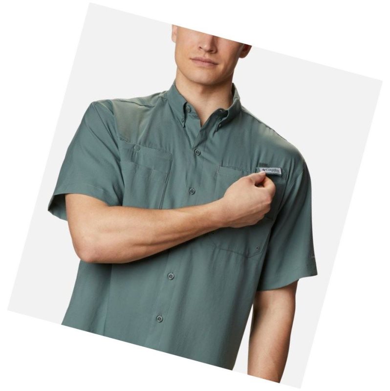 Koszule Columbia PFG Tamiami II Short Sleeve Męskie Zielone | 38EDKAQHY