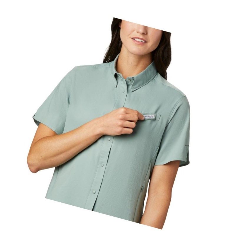 Koszule Columbia PFG Tamiami II Short Sleeve Damskie Głęboka Zielone | 25RDKMTCP