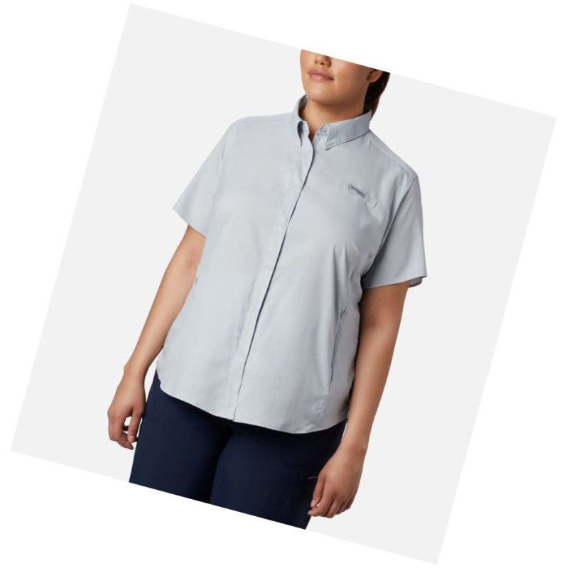 Koszule Columbia PFG Tamiami II Short Sleeve Plus Size Damskie Szare | 14DGQOIZC