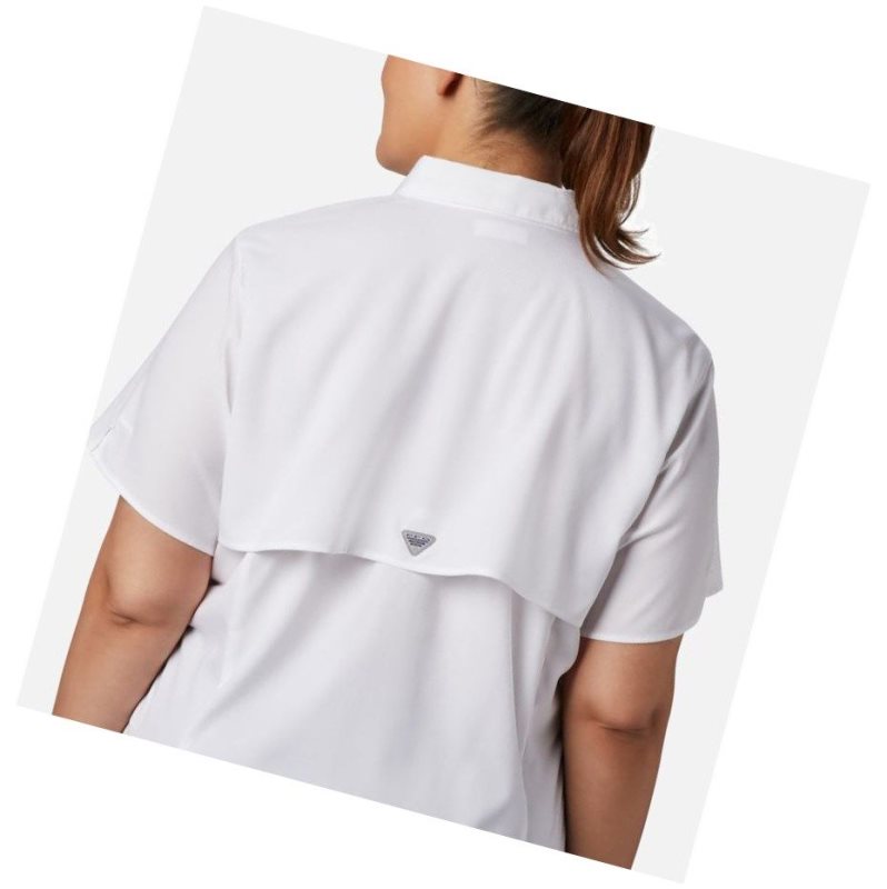 Koszule Columbia PFG Tamiami II Short Sleeve Plus Size Damskie Białe | 02EZJBIGU