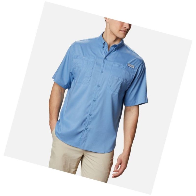 Koszule Columbia PFG Tamiami II Short Sleeve Męskie Niebieskie | 01OJPYLID