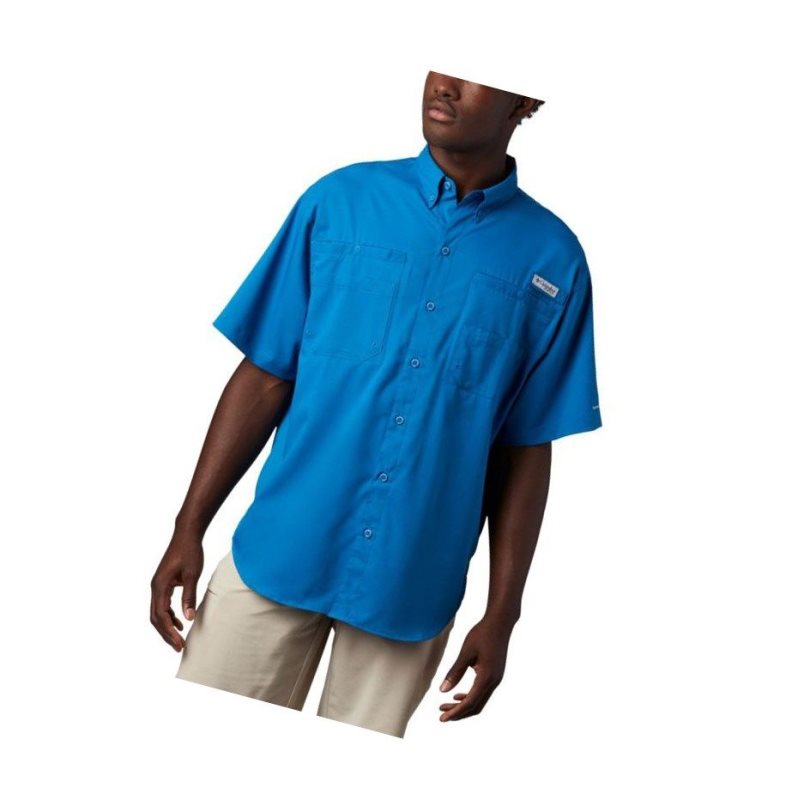 Koszule Columbia PFG Tamiami II Short Sleeve Męskie Niebieskie | 01ANMZPVC