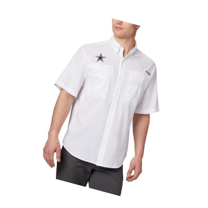 Koszule Columbia PFG Tamiami Short Sleeve - Dallas Cowboys Męskie Białe | 01XTZQHRO