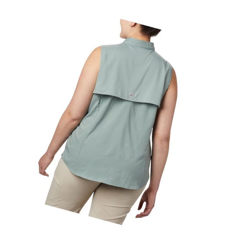 Koszule Columbia PFG Tamiami Sleeveless Plus Size Damskie Głęboka Zielone | 75AKZYGLT