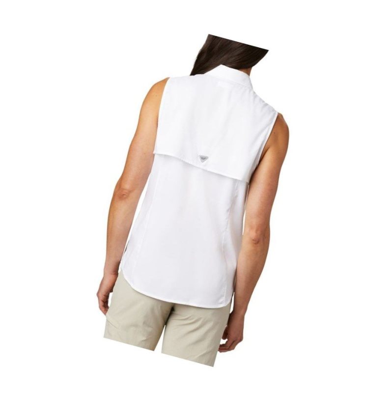 Koszule Columbia PFG Tamiami Sleeveless Damskie Białe | 74KQJSIBD