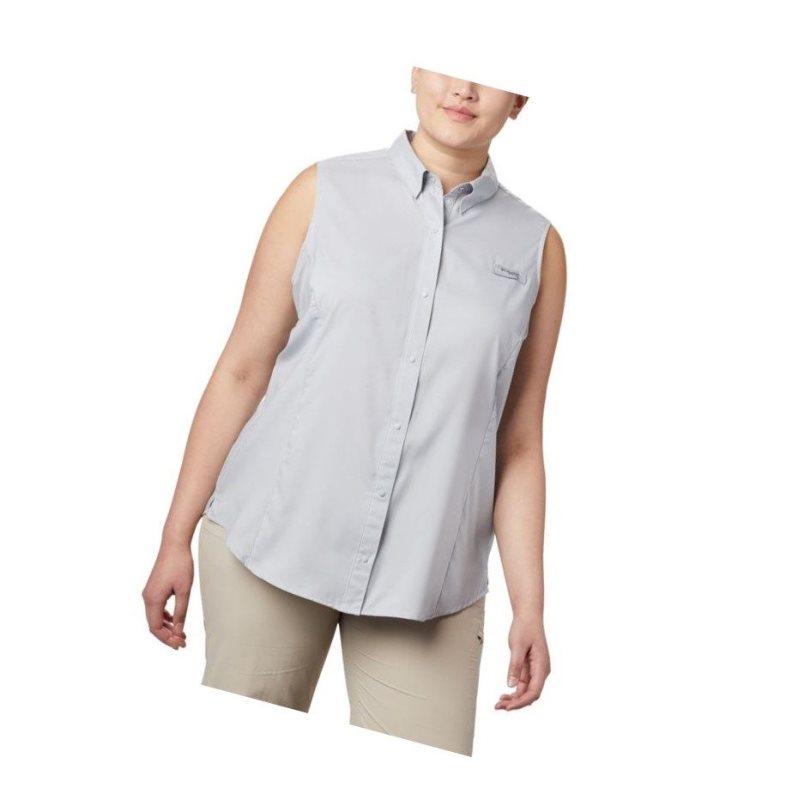 Koszule Columbia PFG Tamiami Sleeveless Plus Size Damskie Szare | 29OBNKIWM