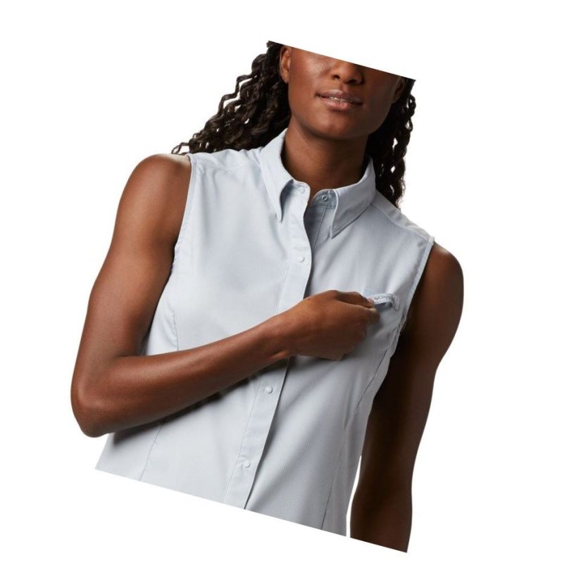 Koszule Columbia PFG Tamiami Sleeveless Damskie Szare | 92UZMJCFK