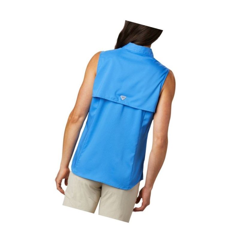 Koszule Columbia PFG Tamiami Sleeveless Damskie Niebieskie | 21MLKYIGS