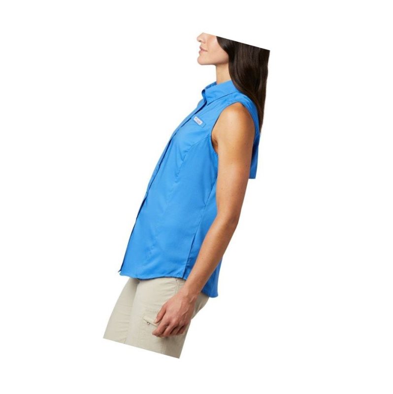 Koszule Columbia PFG Tamiami Sleeveless Damskie Niebieskie | 21MLKYIGS