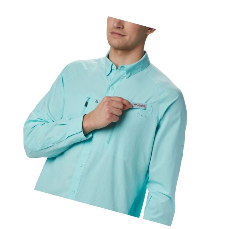 Koszule Columbia PFG Terminal Tackle Long Sleeve Woven Męskie Głęboka Niebieskie | 57DCTAIXY