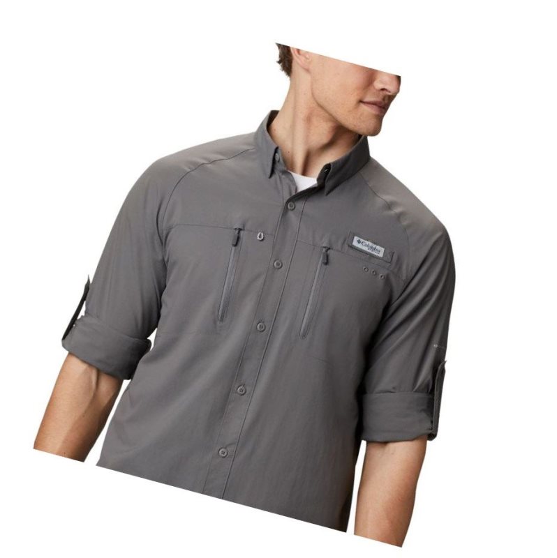 Koszule Columbia PFG Terminal Tackle Long Sleeve Woven Męskie Szare | 52JMYFIXQ