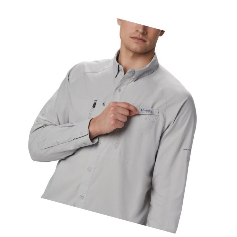 Koszule Columbia PFG Terminal Tackle Long Sleeve Woven Męskie Szare | 07LWGIAYV