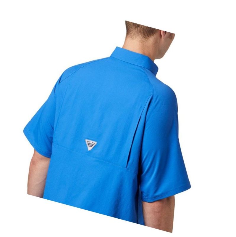 Koszule Columbia PFG Terminal Tackle Short Sleeve Woven Męskie Niebieskie | 78RQOJNED