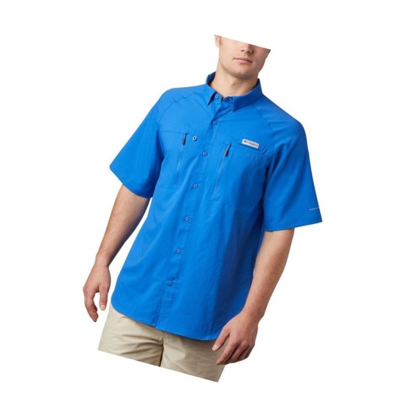 Koszule Columbia PFG Terminal Tackle Short Sleeve Woven Męskie Niebieskie | 78RQOJNED