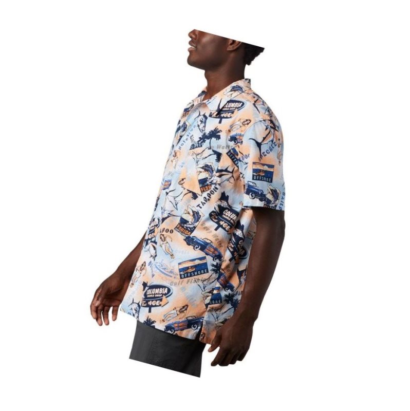 Koszule Columbia PFG Trollers Best Short Sleeve Męskie Niebieskie | 72KVCNJPQ