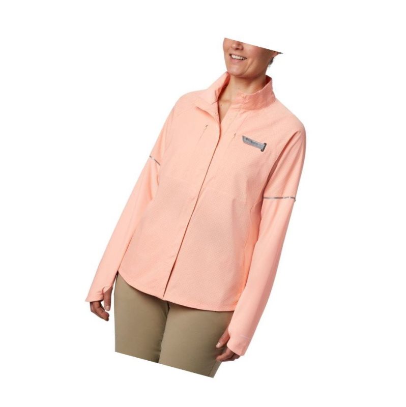 Koszule Columbia PFG Ultimate Catch ZERO Long Sleeve Hybrid Damskie Różowe | 68XHTZGRN