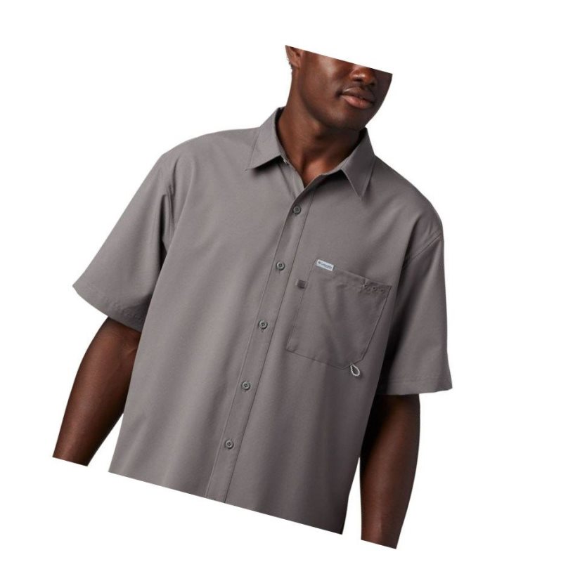 Koszule Columbia PFG Zero Rules Woven Short Sleeve Męskie Szare | 81NOPZXTD