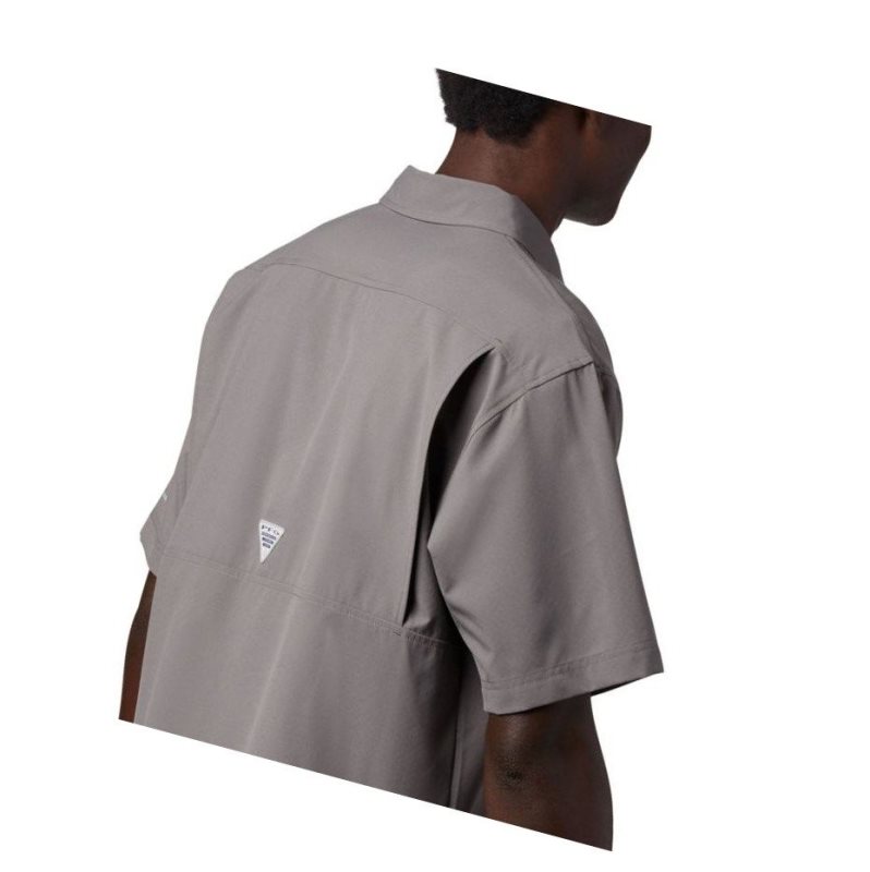 Koszule Columbia PFG Zero Rules Woven Short Sleeve Męskie Szare | 81NOPZXTD