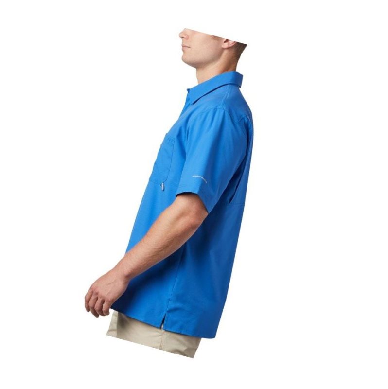 Koszule Columbia PFG Zero Rules Woven Short Sleeve Męskie Niebieskie | 79VNDWEZM