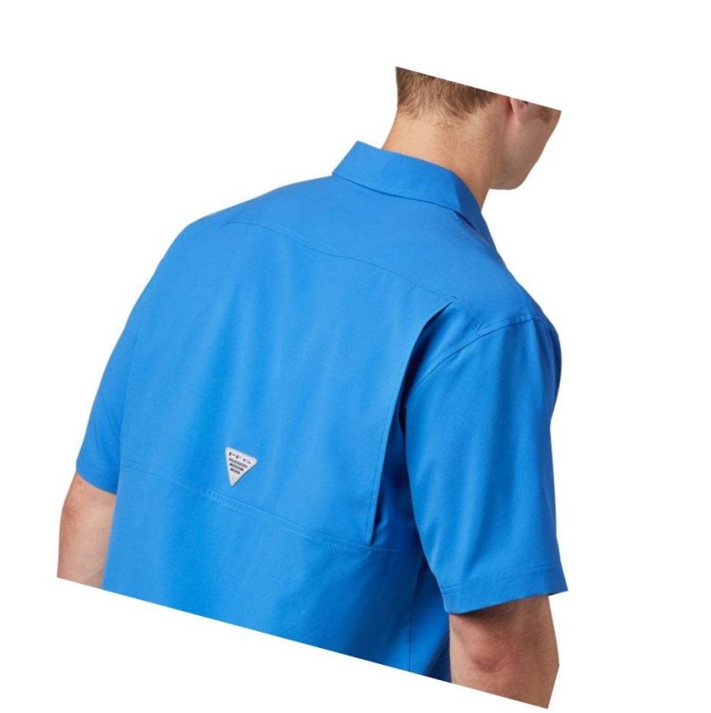 Koszule Columbia PFG Zero Rules Woven Short Sleeve Męskie Niebieskie | 79VNDWEZM