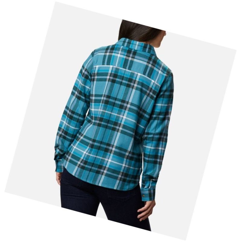 Koszule Columbia Pine Street Stretch Flannel Damskie Niebieskie Kolorowe | 43BUJMSPT