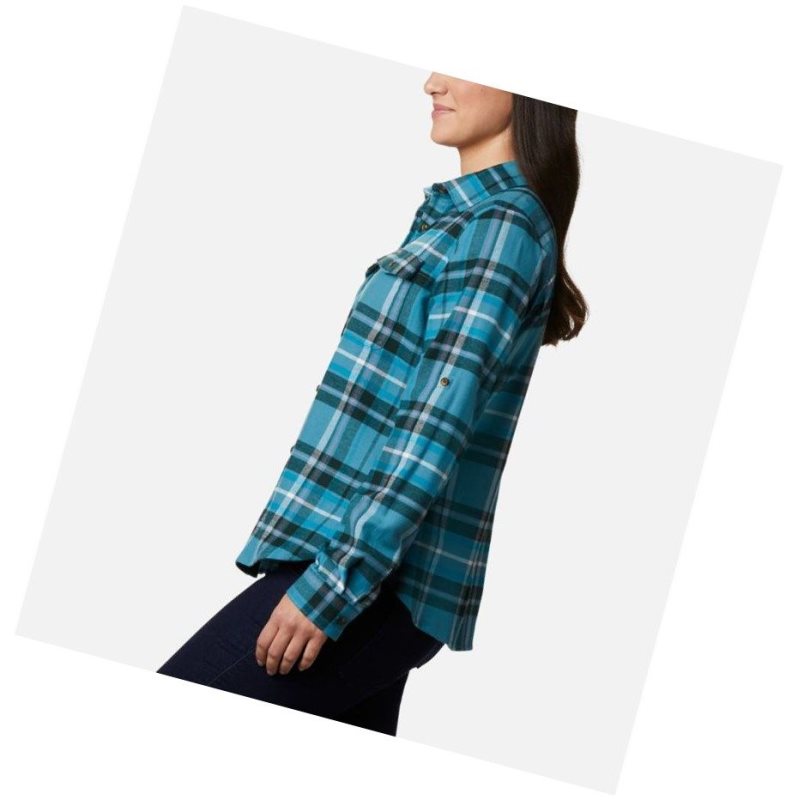 Koszule Columbia Pine Street Stretch Flannel Damskie Niebieskie Kolorowe | 43BUJMSPT