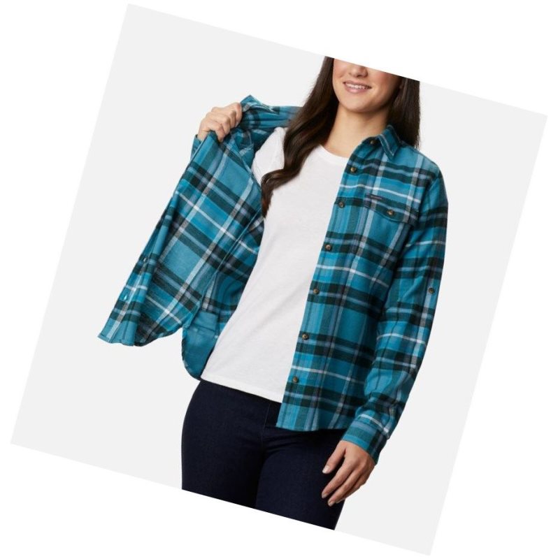 Koszule Columbia Pine Street Stretch Flannel Damskie Niebieskie Kolorowe | 43BUJMSPT