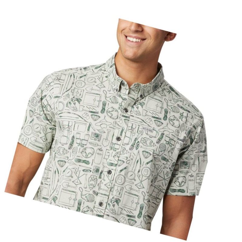 Koszule Columbia Rapid Rivers Printed Short Sleeve Męskie Zielone | 76VPAENBK