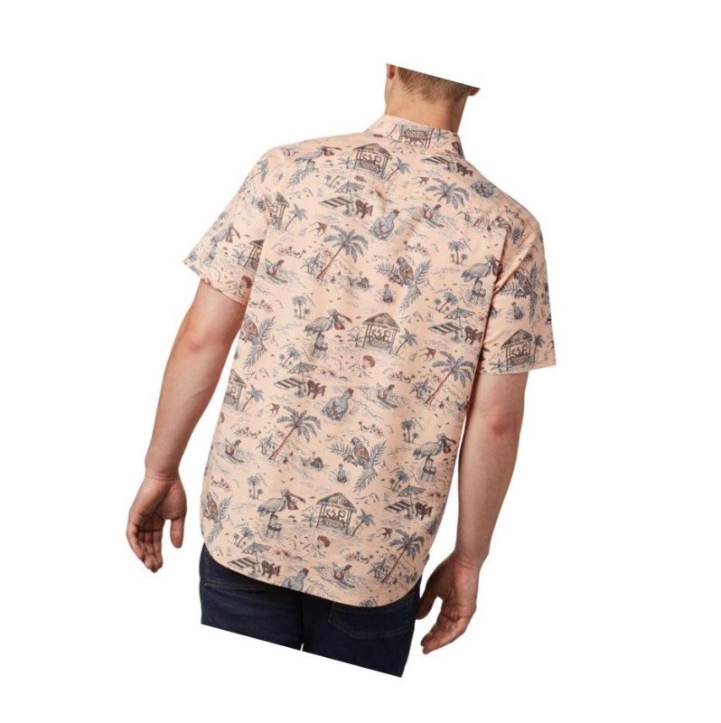 Koszule Columbia Rapid Rivers Printed Short Sleeve Tall Męskie Głęboka Koralowe | 76OGZUJWR