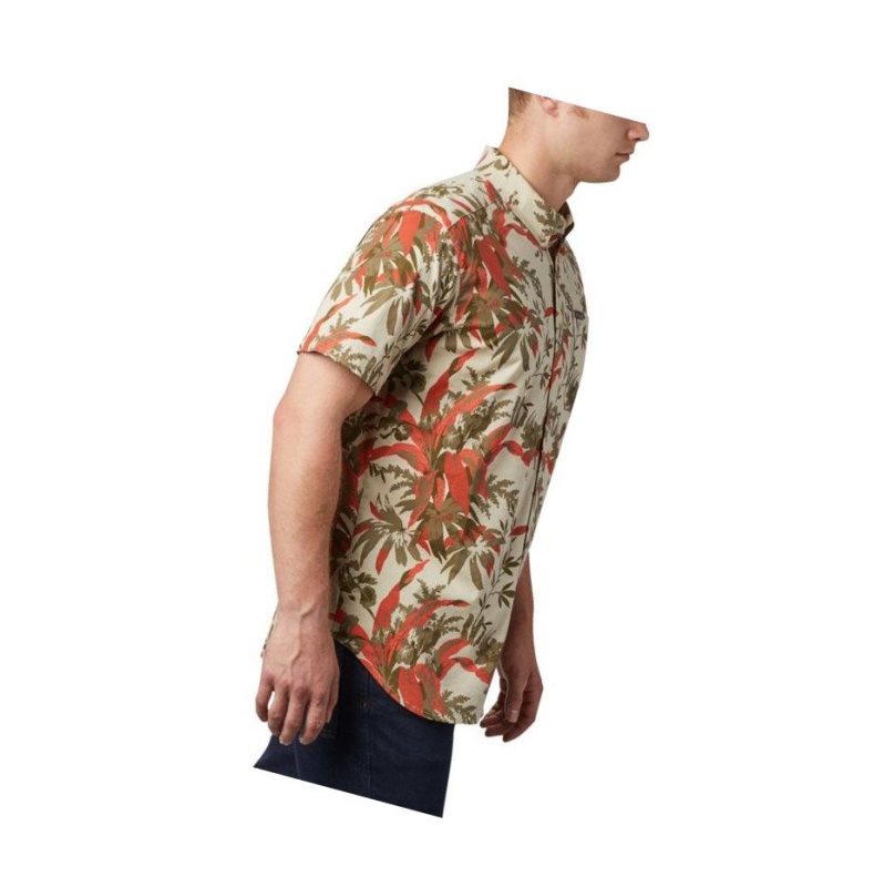 Koszule Columbia Rapid Rivers Printed Short Sleeve Męskie Khaki | 76NJQWPRL