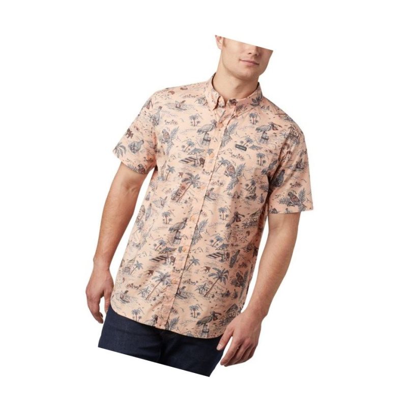 Koszule Columbia Rapid Rivers Printed Short Sleeve Męskie Głęboka Koralowe | 57WPJDZXQ