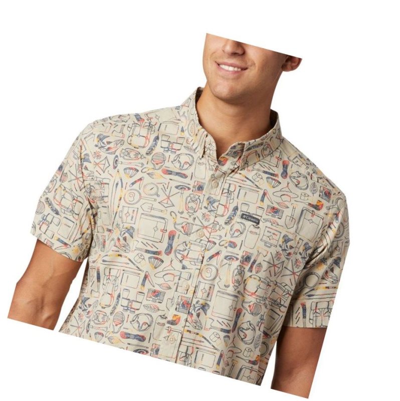 Koszule Columbia Rapid Rivers Printed Short Sleeve Męskie Khaki | 31XRVOLBI