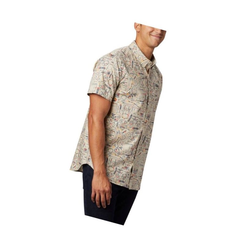 Koszule Columbia Rapid Rivers Printed Short Sleeve Męskie Khaki | 31XRVOLBI