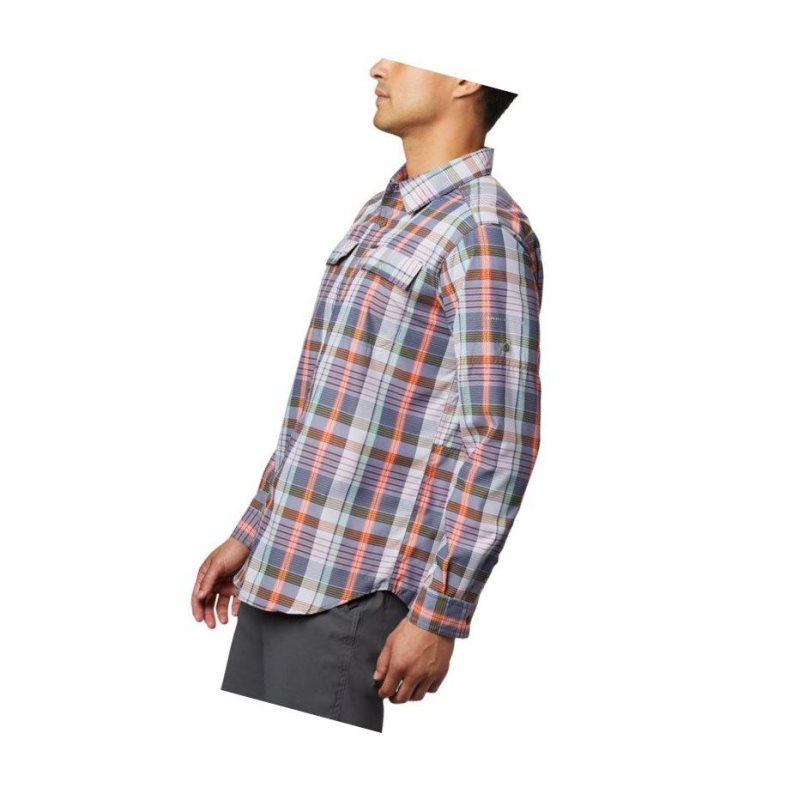 Koszule Columbia Silver Ridge 2.0 Plaid Long Sleeve Męskie Granatowe Kolorowe | 62ZYBKQPO