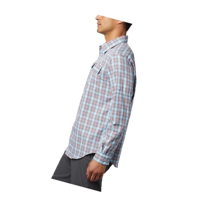 Koszule Columbia Silver Ridge 2.0 Plaid Long Sleeve Męskie Niebieskie | 58GJULSCD