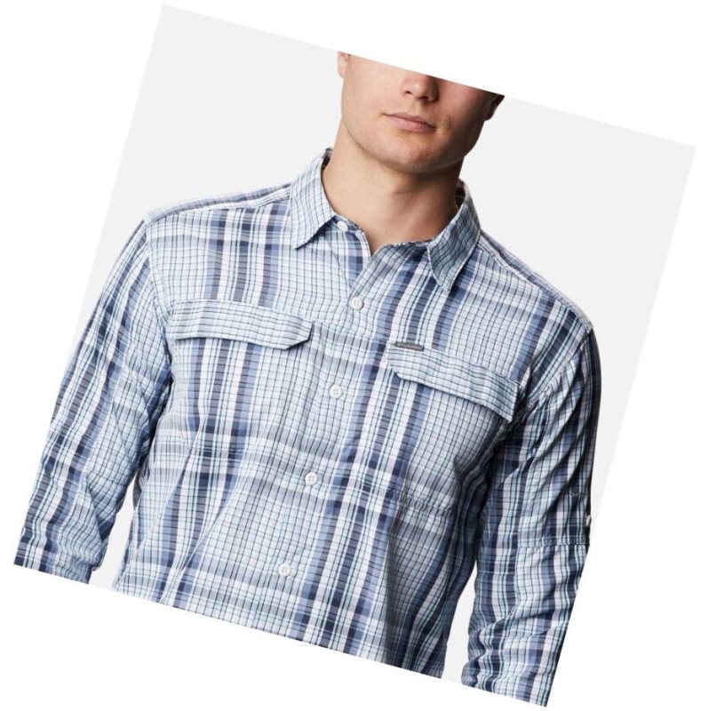 Koszule Columbia Silver Ridge 2.0 Plaid Long Sleeve Męskie Niebieskie Kolorowe | 45IUCVJBH