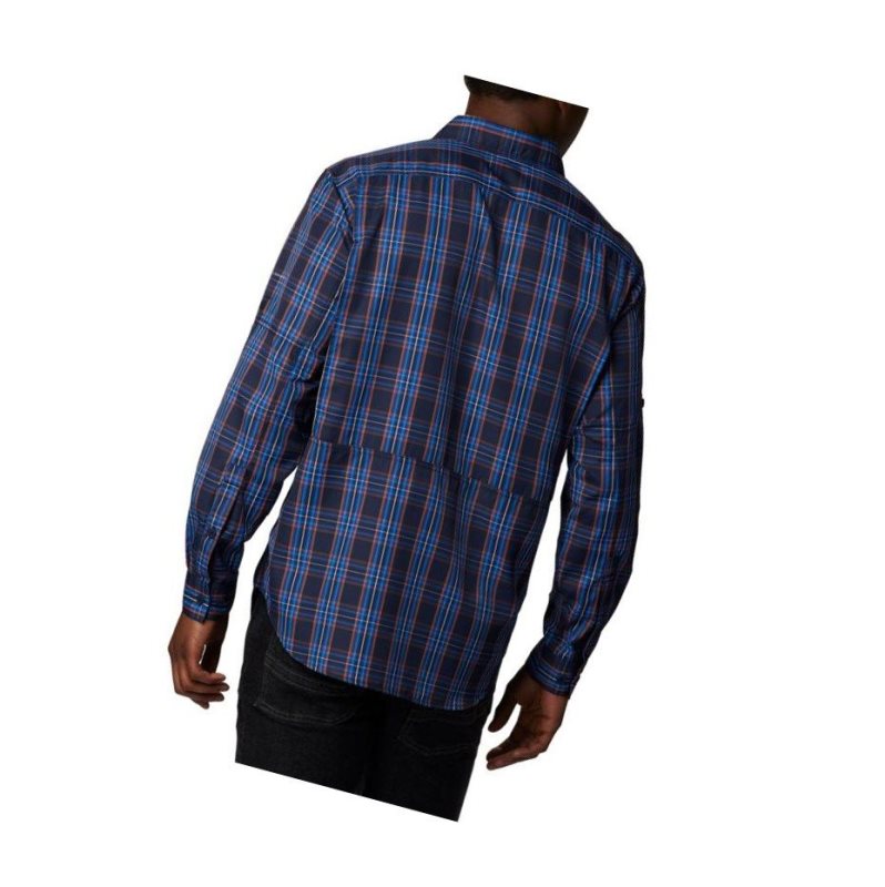 Koszule Columbia Silver Ridge 2.0 Plaid Long Sleeve Męskie Granatowe | 31SVRQJXG