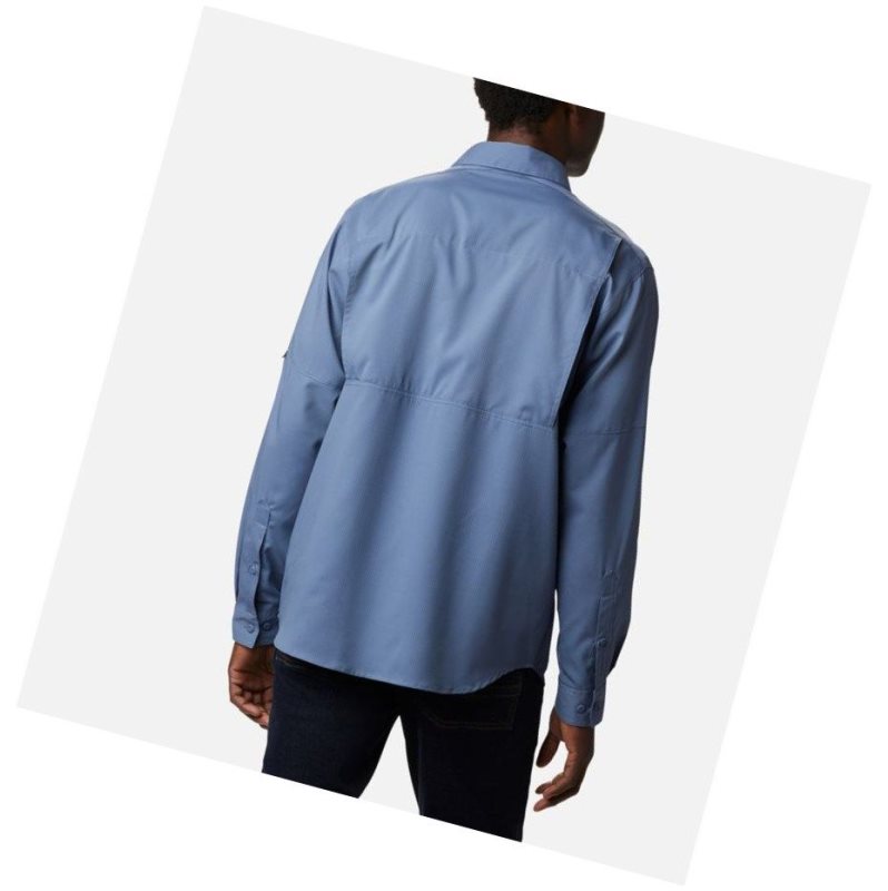 Koszule Columbia Silver Ridge Lite Long Sleeve Męskie Szare Niebieskie | 93LGOWDPF